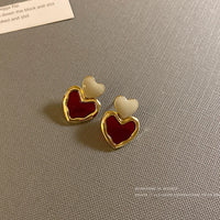 Gold Plated Pearl Heart Stud