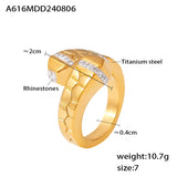 Elegant Rhinestones Rings For Women Stainless Steel No Rusted 18K