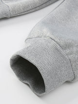 Men's winter sportswear set; warm fleece round neck sweatshirt and men's drawstring sport pants