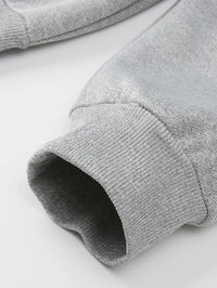 Men's winter sportswear set; warm fleece round neck sweatshirt and men's drawstring sport pants