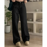 High Waist Gray Goth Straight Leg Pants