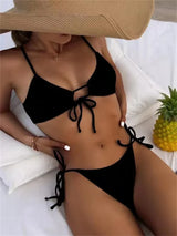 Female Solid Brazilian Bikini Set