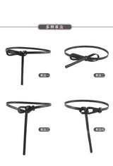 Thin Knotted Belts for Women Belt Lady Waist Band Soft Leather Waist Belt Solid Color Strap Dress Coat  Accessories Luxury
