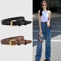 Women's PU Leather Belt with Metal Buckle Casual Simple Waist Strap for Jeans And Dresses Decorative Female Waistband Gift