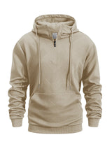 Spring and Autumn Zipper Hooded Casual Sweatshirt