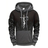 Mens Tracksuit Casual Printing Splash-ink Hooded Sweatshirts Sports Jogging Mens Clothing Autumn Winter Single Piece Tops Pants