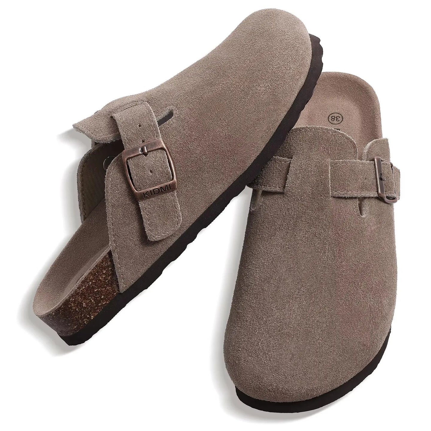 Soft Cork Crestar Genuine Suede Clogs for Women