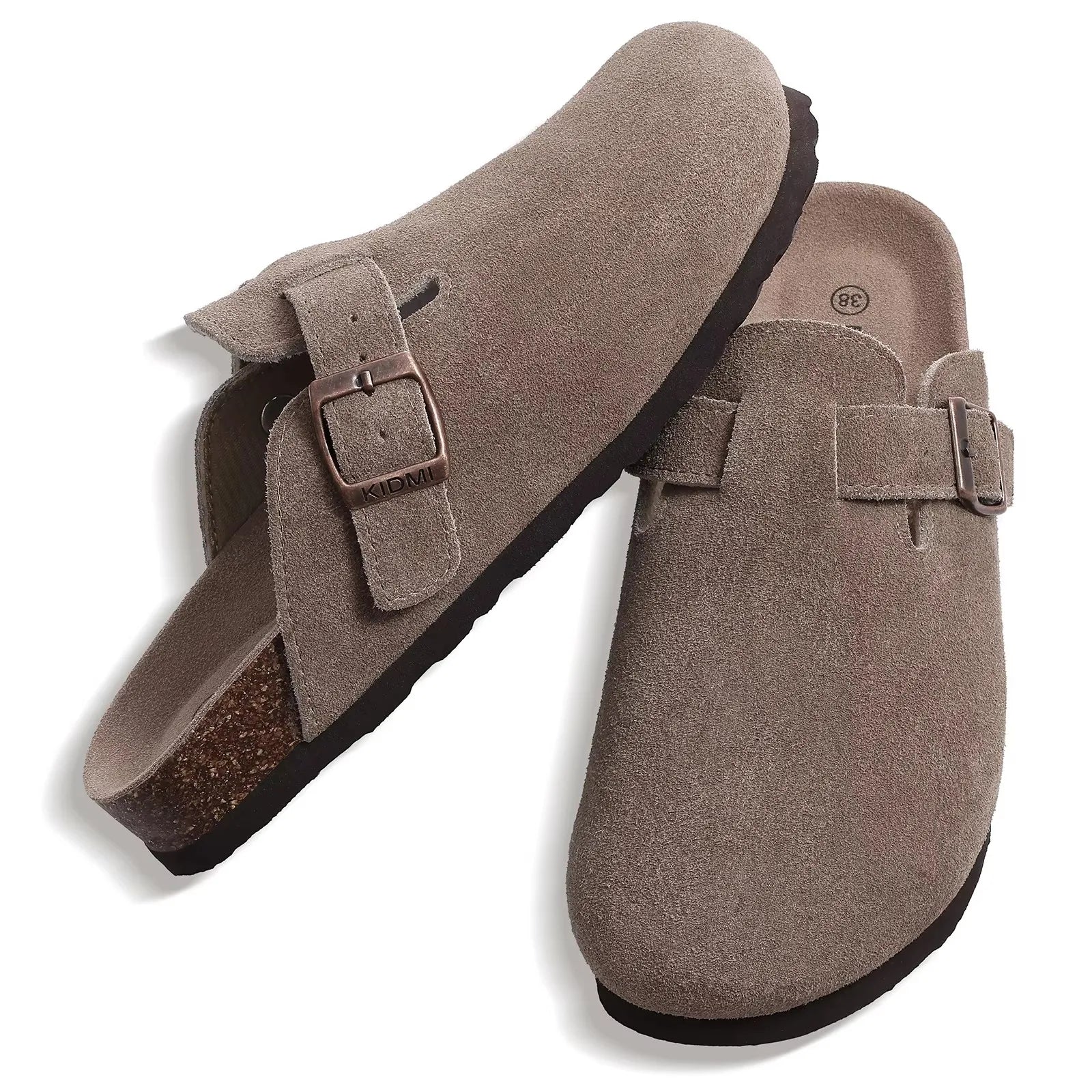 Soft Cork Crestar Genuine Suede Clogs for Women