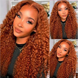 Ginger Deep Water Curly Wave Transparent Hair Closure