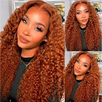 Ginger Deep Water Curly Wave Transparent Hair Closure