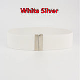 Fashion Women Elastic Band Wide Belts Simple Down Coat Waist Belt Female Buckle Black Strap Dress Decoration Accessories Ladies