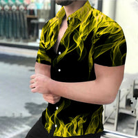 3D Flame Breathable Short Sleeve Shirt