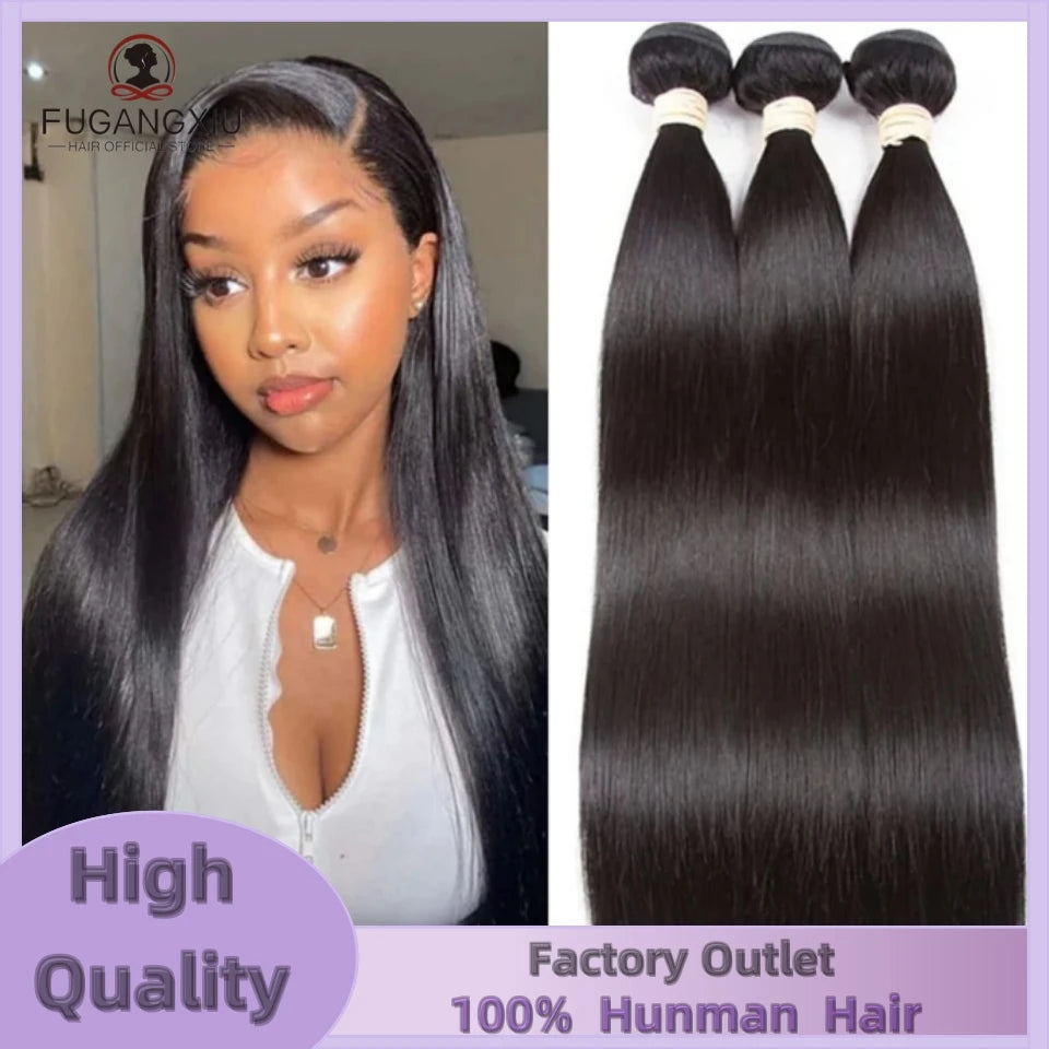 100% Human 12A Bone Straight Brazilian Hair Extensions
