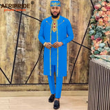 African Clothes for Men Agbada , Shirts, Pants, and  Hats 4 Piece Set - A2216013