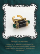 18K Gold-Plated Symmetrical Design Decorative Ring for Women