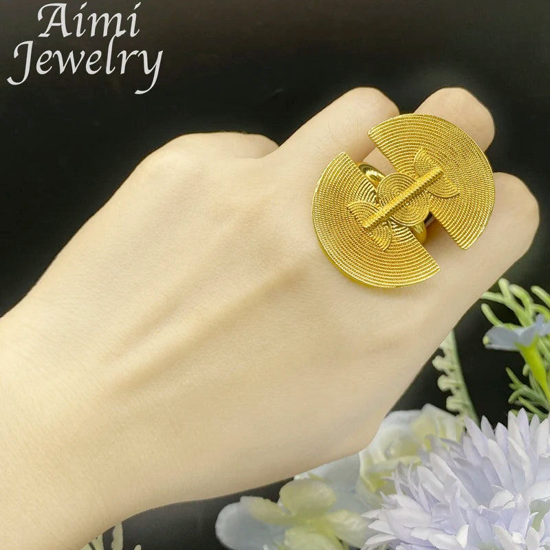 Women Earring Rings 18K Gold Plated