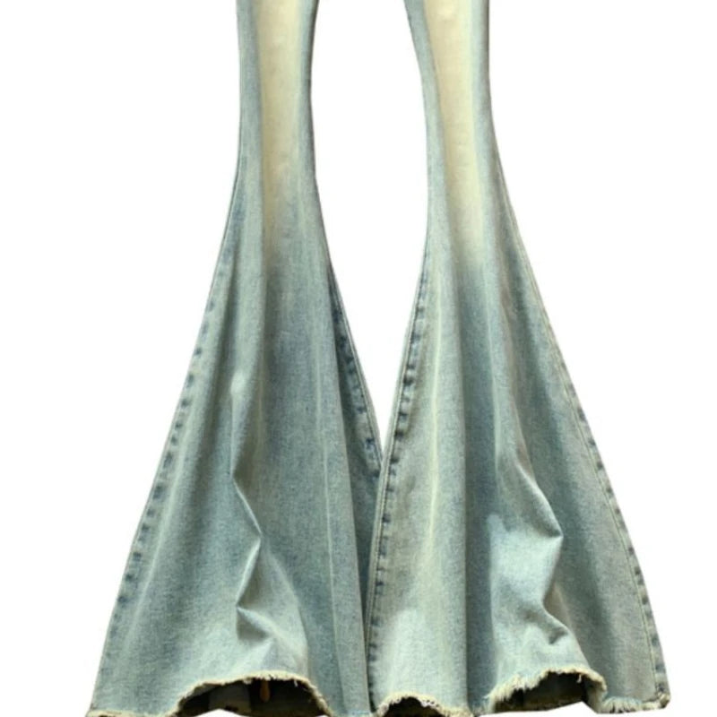 Gradient Color High Street Chic Flare Trousers