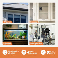 HEIYOUCAM Window Camera - Replaces Outdoor Cameras | 2.4/5GHz Wi-Fi | 3MP Resolution | Full-Color Night Vision Through Window |