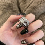 Rhinestone Ring Multi-layer Winding Rings for Women Wedding Full Zircon