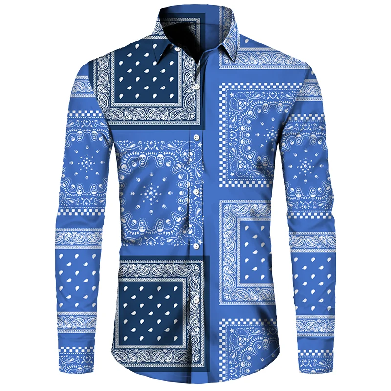 Long Sleeve 3D Printed Retro Ethnic Style Shirt