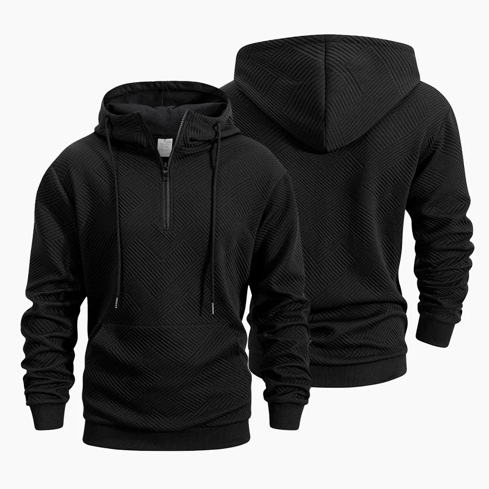 Spring and Autumn Zipper Hooded Casual Sweatshirt