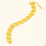 24K Gold Rose Bracelet AU999 Pure Gold 3D blooming rose design