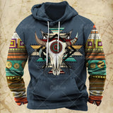 Men Hooded Vintage Print  Sweatshirt