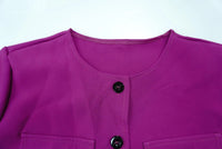 Women O-Neck Button Shirt + Midi Skirts 2 Piece Sets