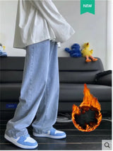 Thick Fleece Cross Waist Wide Leg Pants