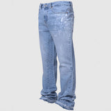 Mid Waist Men Vintage Straight Pants