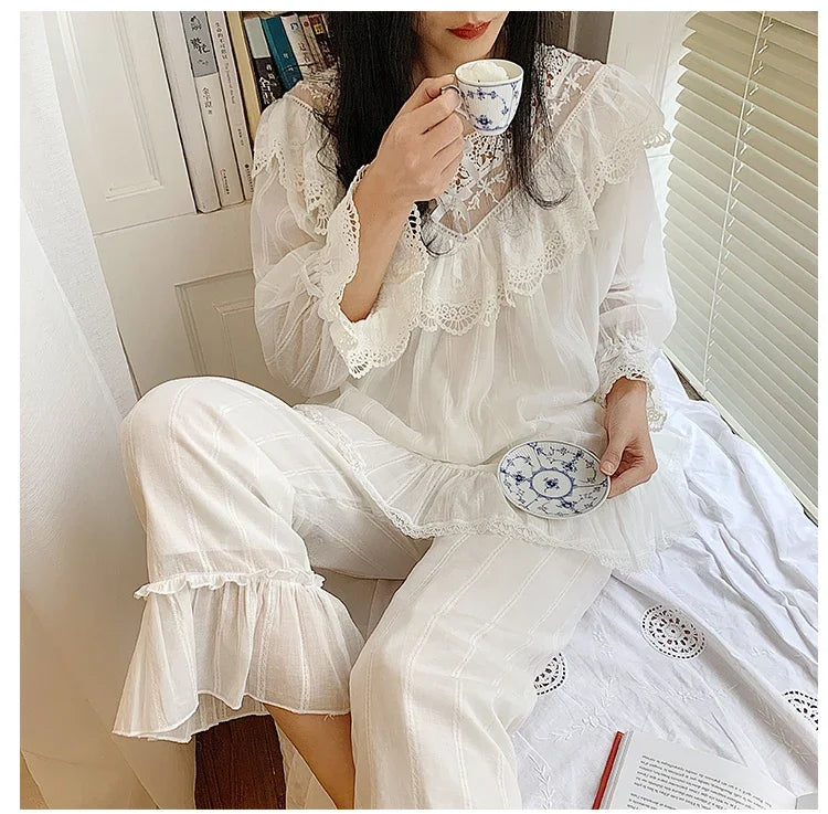 Women's Lolita Princess V Neck Pajama Sets