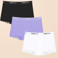 3Pcs Women's Lace Panties Cotton boxer briefs Seamless Sports Boxers Underwear Female Briefs Lingerie Intimate Underpant S-XXL