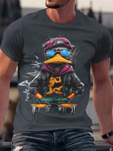 Cartoon Funny Duck Print Overszied T Shirt