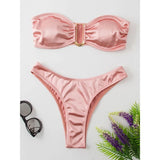 Push Up Monokini Bandeau Bikini Swimsuit