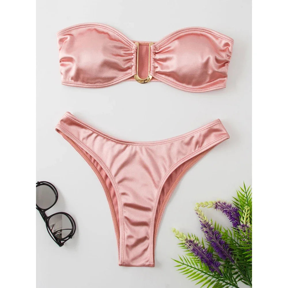 Push Up Monokini Bandeau Bikini Swimsuit