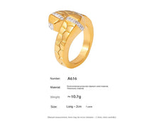 Elegant Rhinestones Rings For Women Stainless Steel No Rusted 18K