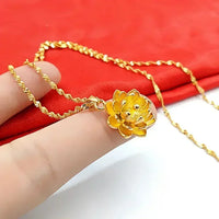 24K REAL gold necklace women's real gold