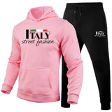 Mens Tracksuit Casual Printing Sweatshirt Sweatpants 2 Pcs Set Sports Jogging Mens Clothing Fashion Hoodies Sportswear Outfits