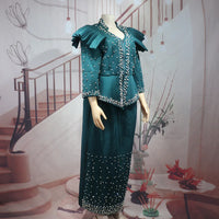 African women's elegant dress Mesh fabric