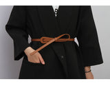 Thin Knotted Belts for Women Belt Lady Waist Band Soft Leather Waist Belt Solid Color Strap Dress Coat  Accessories Luxury