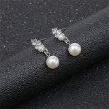 Personality flower Pearl Wedding Necklace Earring