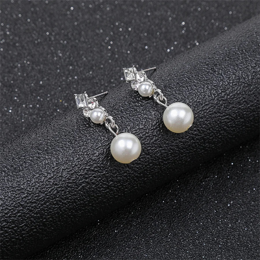 Personality flower Pearl Wedding Necklace Earring