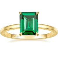 Dazzling Gemstone Emerald 925 Sterling Silver Ring For Women