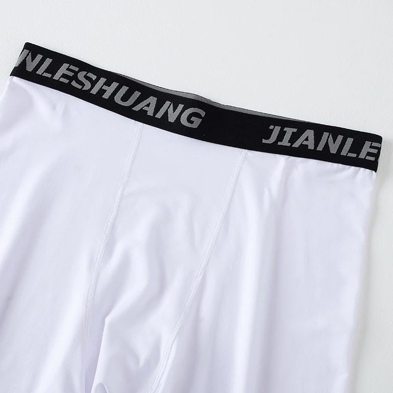 5/10 Piece Set Of Men's Solid Color Classic Long Underwear Quick Drying Youth Sports Comfortable Elastic Casual Boxer Shorts