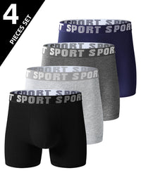 4 pieces of men's sports underwear, soft, breathable and comfortable sweatpants