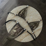 Pink Micro Beads Bandeau Bikini Set