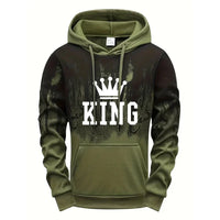 King Printing Mens Tracksuit Splash-ink Hooded Sweatshirts Casual Sports Jogging Mens Clothing Fashion Single Piece Tops Pants