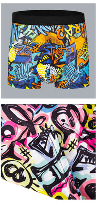 5-pack fashionable men's boxer shorts, comfortable, soft, fashionable, printed, casual and versatile men's underwear