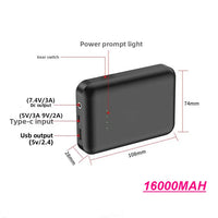 16000mAh Power Bank 7.4V 3A DC Output for Heating Clothing Air Conditioning Clothin,15000mAh DC+USB Output for Cooling Machine