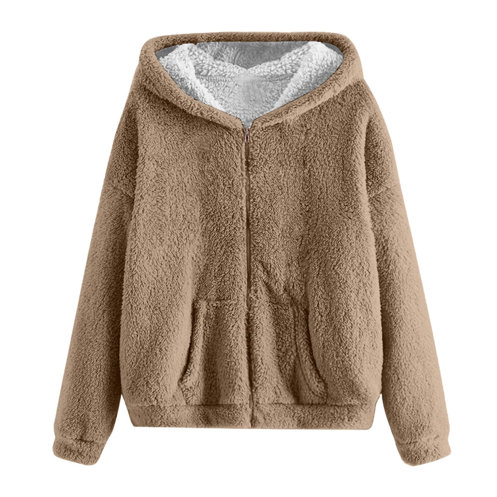 Men's Winter Zipper Hooded Fleece Sweatshirt with Pocket